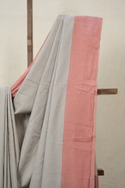 Light Grey Plain Cotton Ilkal Saree - SRLGPCIS793