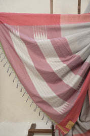 Light Grey Plain Cotton Ilkal Saree - SRLGPCIS793