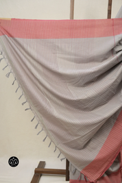 Light Grey Plain Cotton Ilkal Saree - SRLGPCIS793