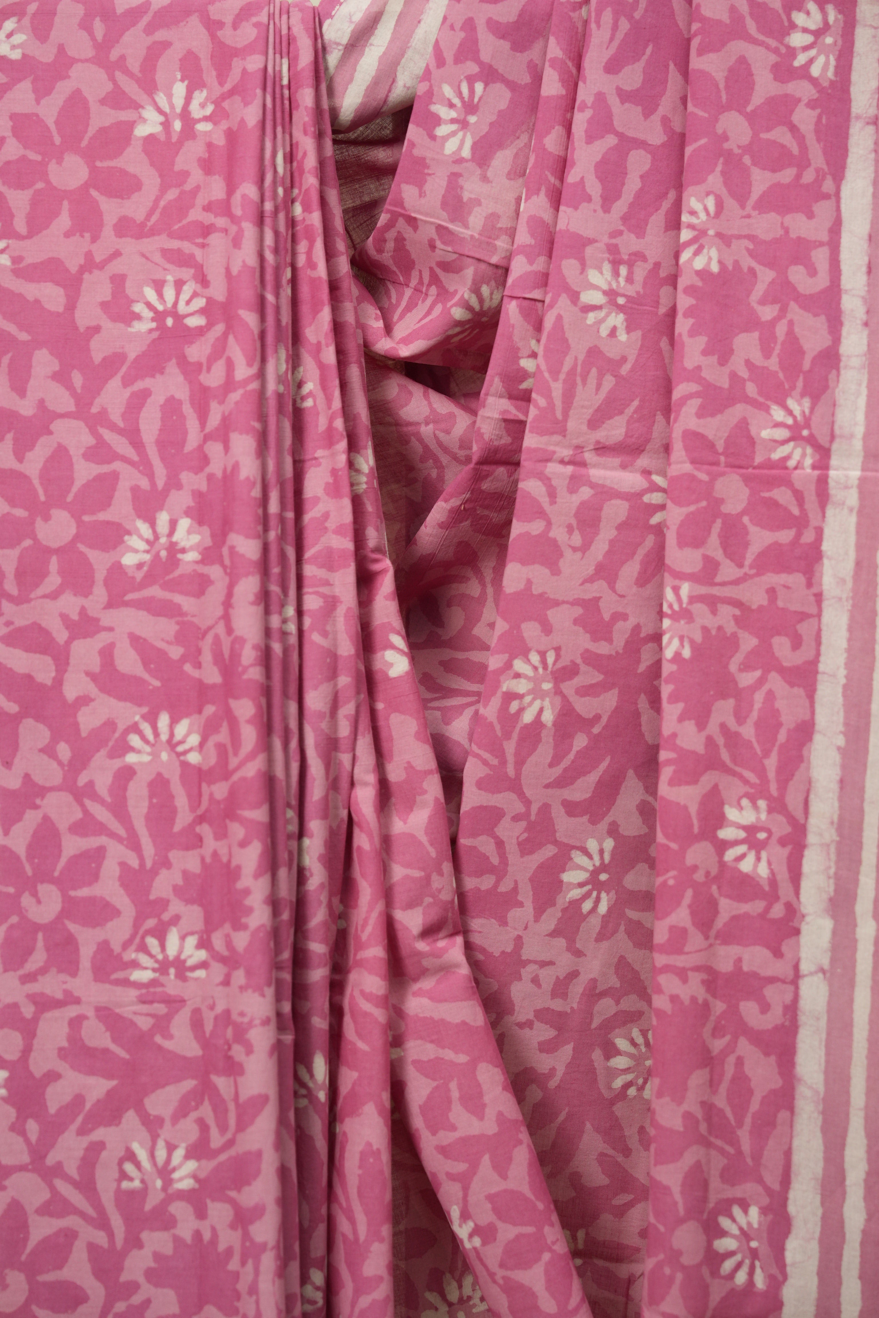 Pink HBP Cotton Saree - SRPCS3505