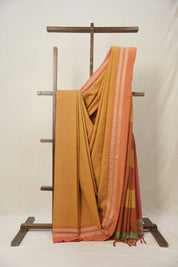 Rust Plain Cotton Ilkal Saree - SRRPCIS794