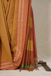 Rust Plain Cotton Ilkal Saree - SRRPCIS794