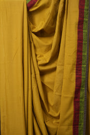 Mustard Yellow Cotton Patchwork Saree - SRMYCPS272