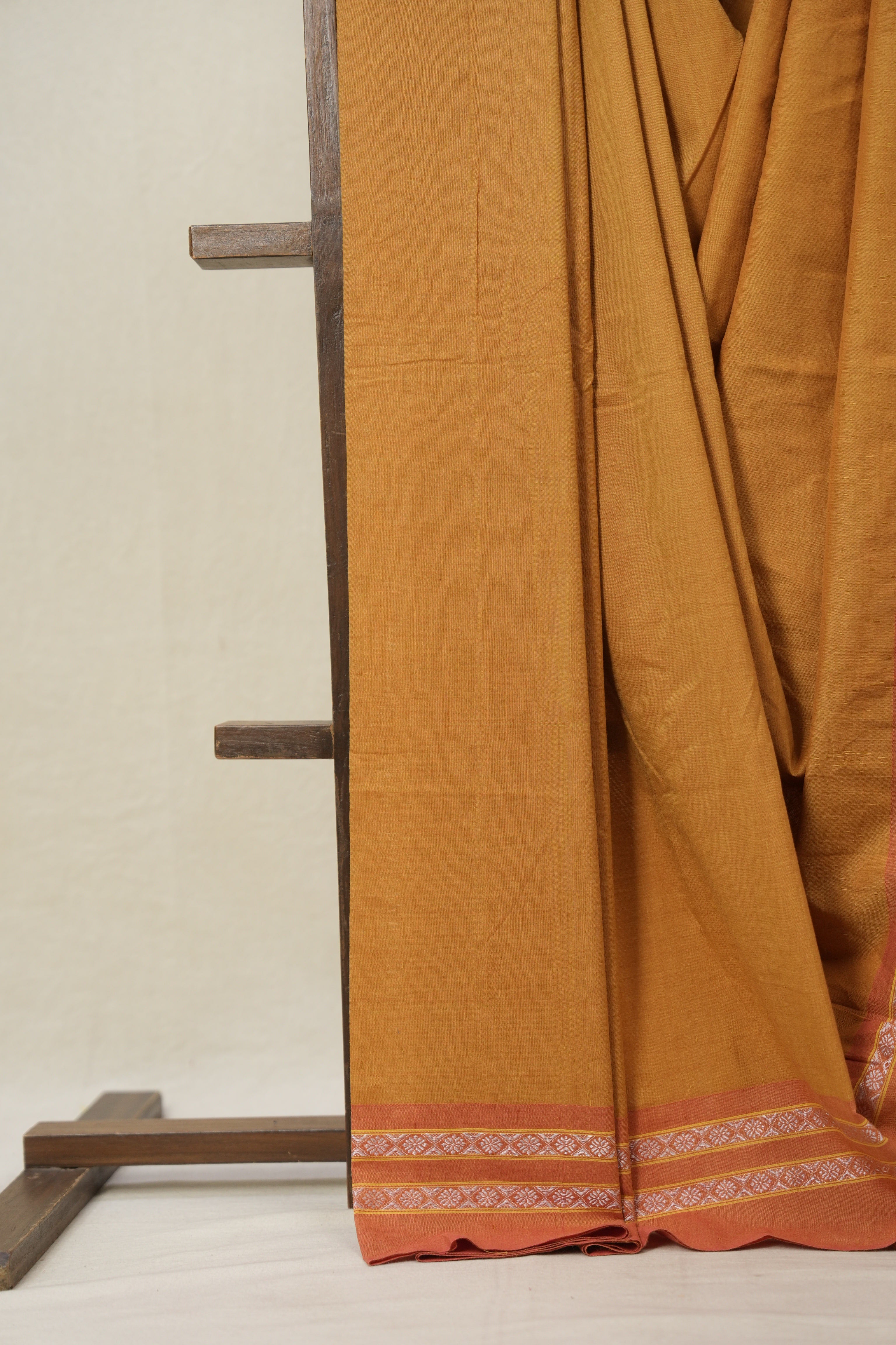 Rust Plain Cotton Ilkal Saree - SRRPCIS794