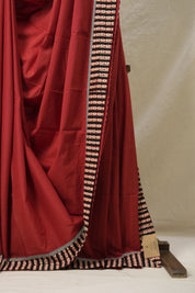 Maroon Cotton Patchwork Saree - SRMCPS271