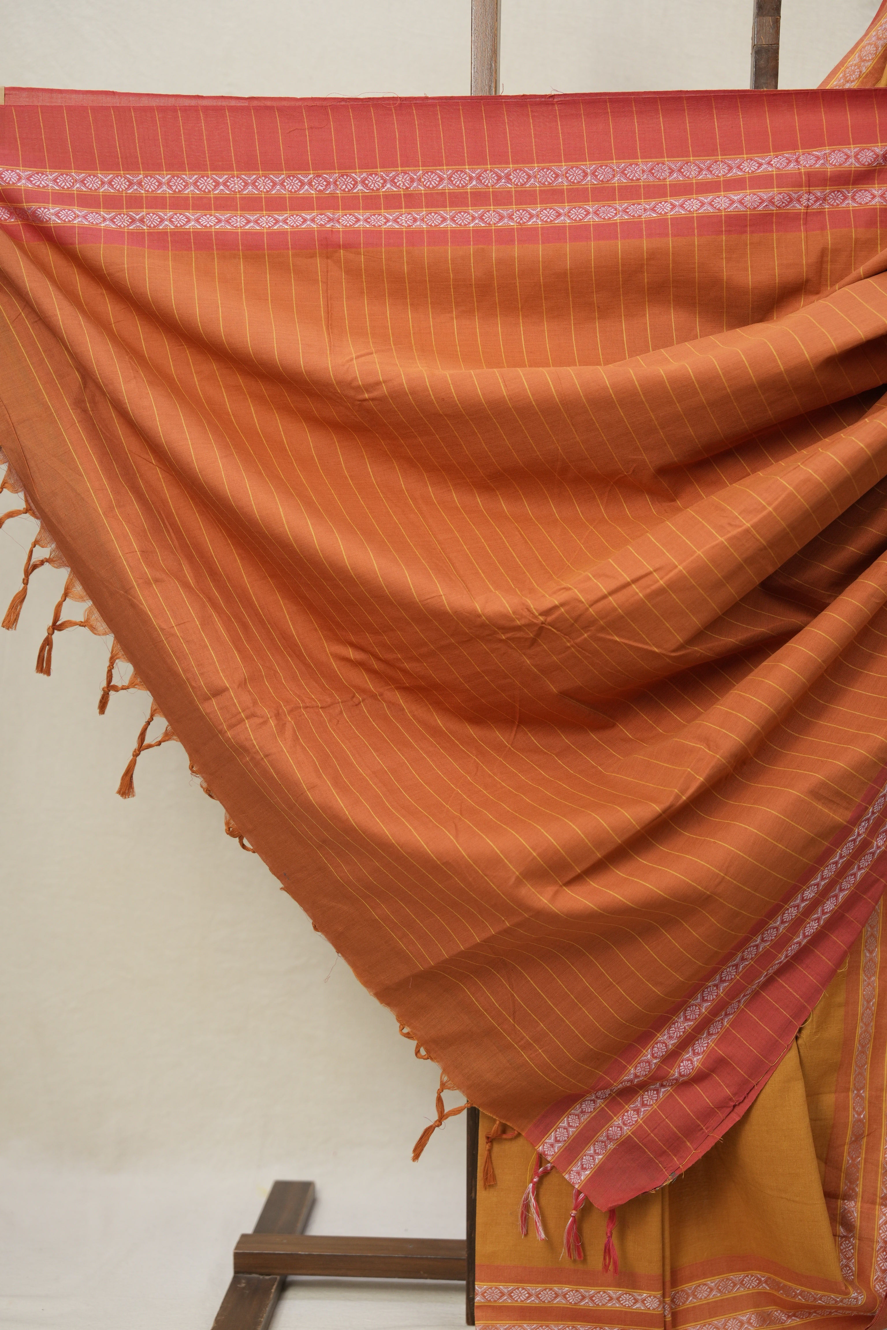 Rust Plain Cotton Ilkal Saree - SRRPCIS794