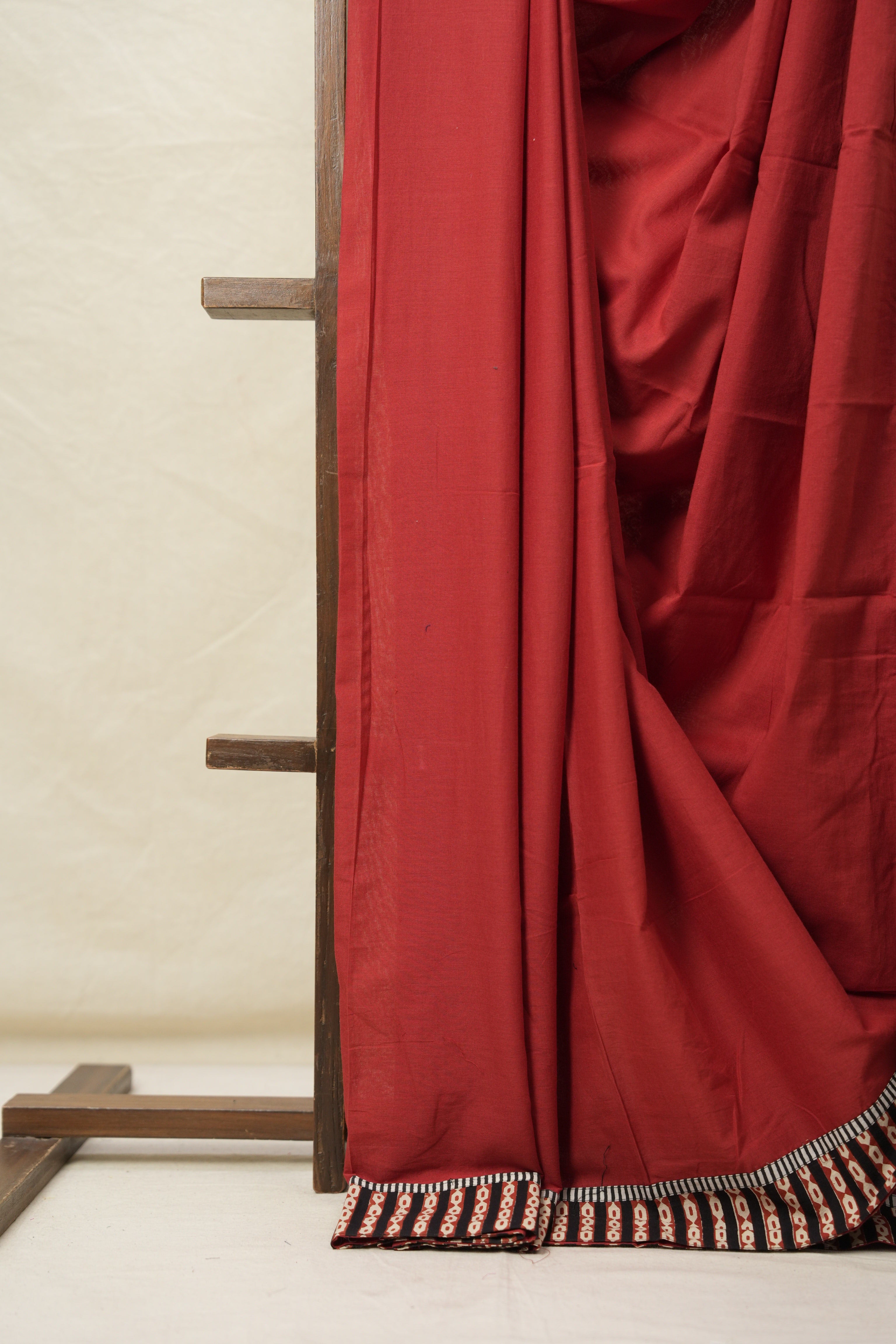 Maroon Cotton Patchwork Saree - SRMCPS271