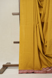Musturd Yellow Plain Cotton Ilkal Saree - SRMYPCIS795