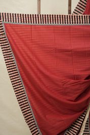 Maroon Cotton Patchwork Saree - SRMCPS271