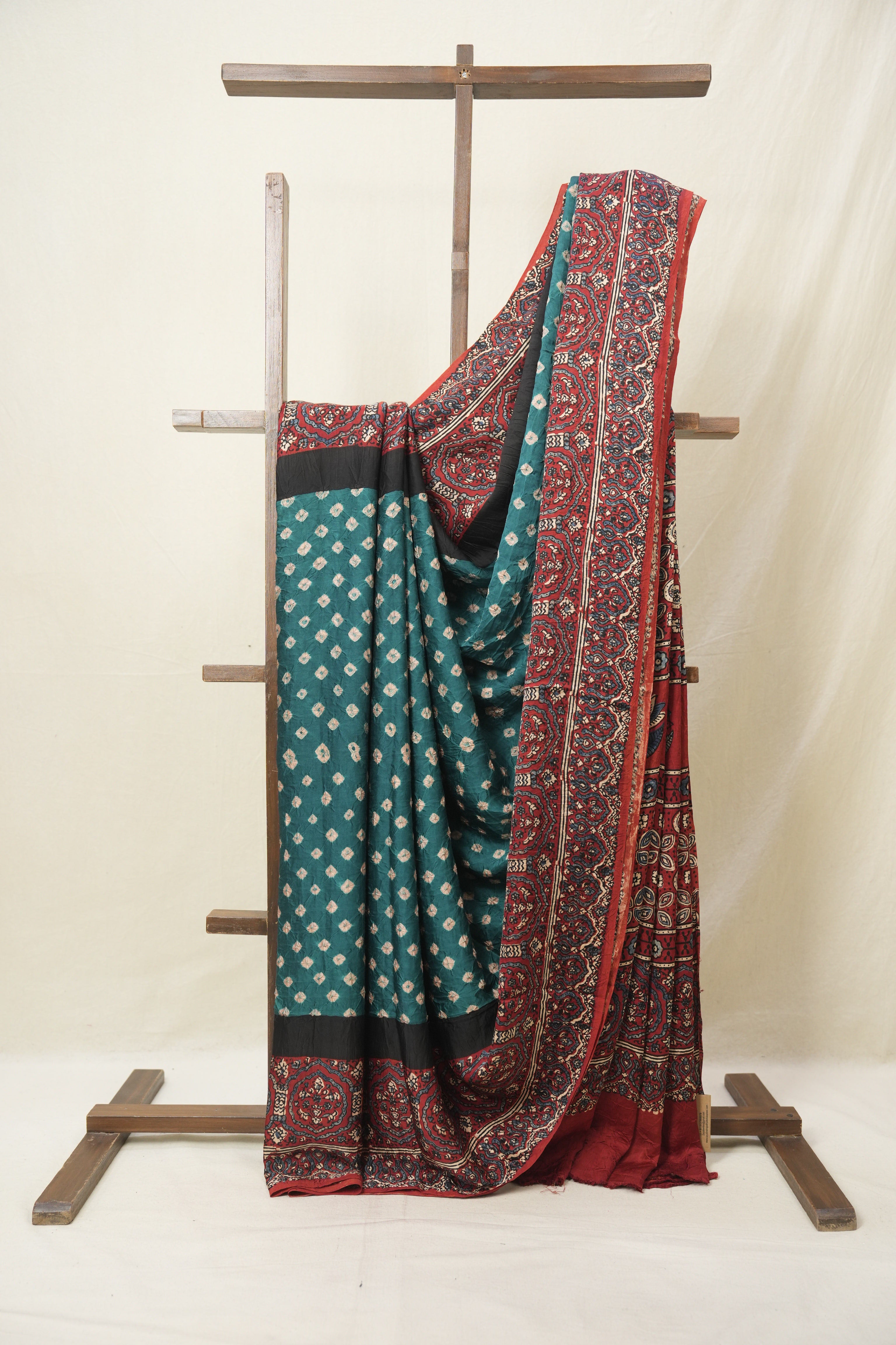Rama Green HBP Modal Silk Bandhani Saree - SRRGMSBS586