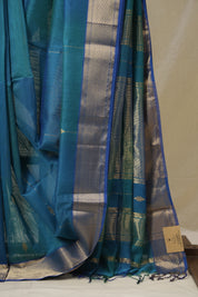 Blue Maheshwari Saree - SRBMS1106