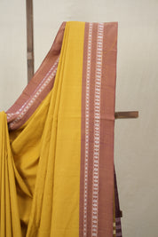 Musturd Yellow Plain Cotton Ilkal Saree - SRMYPCIS795