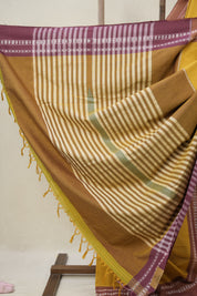 Musturd Yellow Plain Cotton Ilkal Saree - SRMYPCIS795