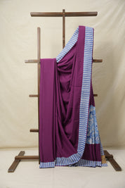 Magenta Cotton Patchwork Saree - SRMCPS270