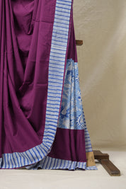 Magenta Cotton Patchwork Saree - SRMCPS270