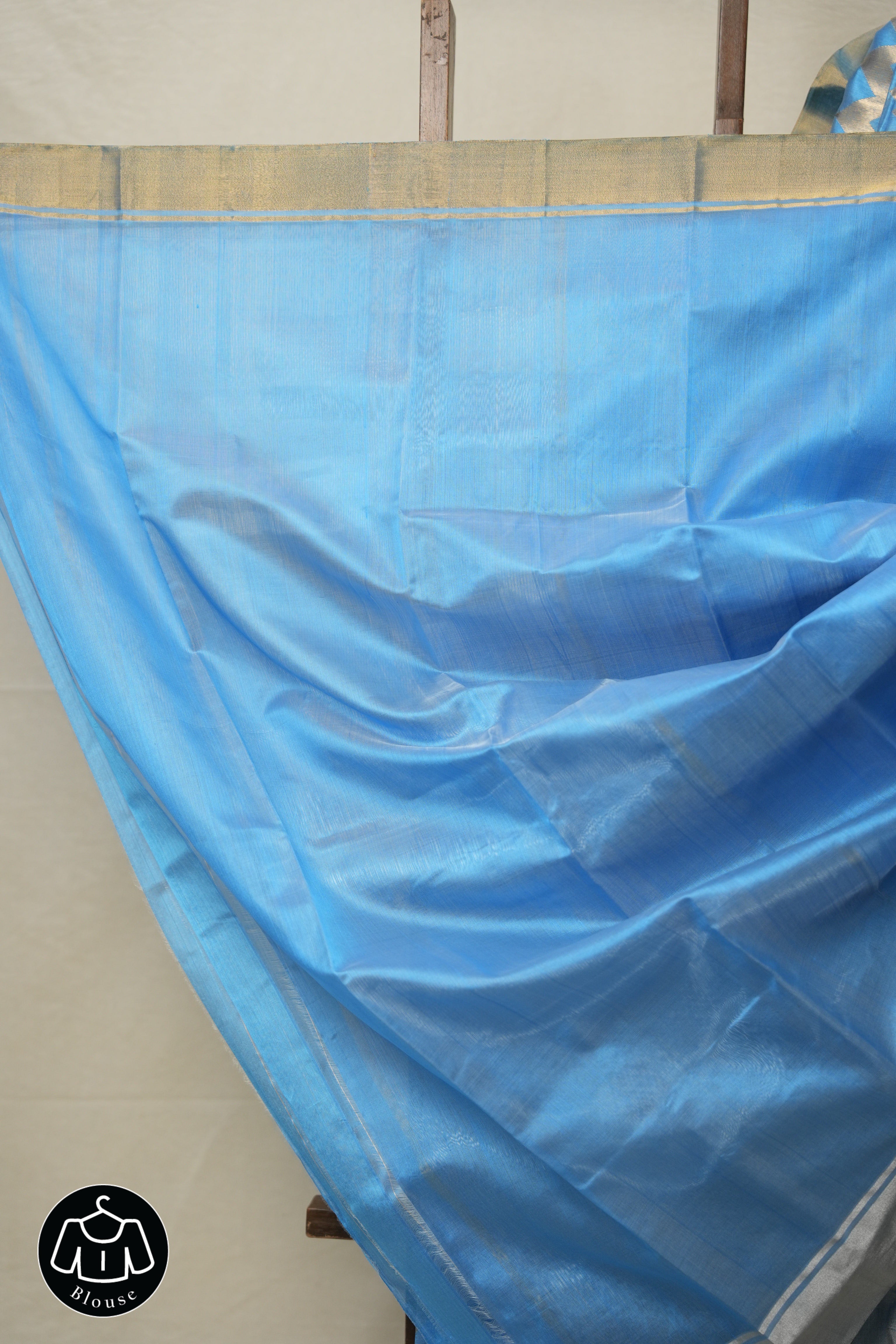 Blue Zigzag Deisgn Pattu Chanderi Silk Saree - SRBZDPCSS448