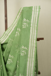 Pista Green HBP Cotton Saree - SRPGCS3506
