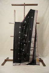 Black Pattu Chanderi Silk Sarees - SRBPCSS464