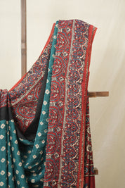 Rama Green HBP Modal Silk Bandhani Saree - SRRGMSBS586