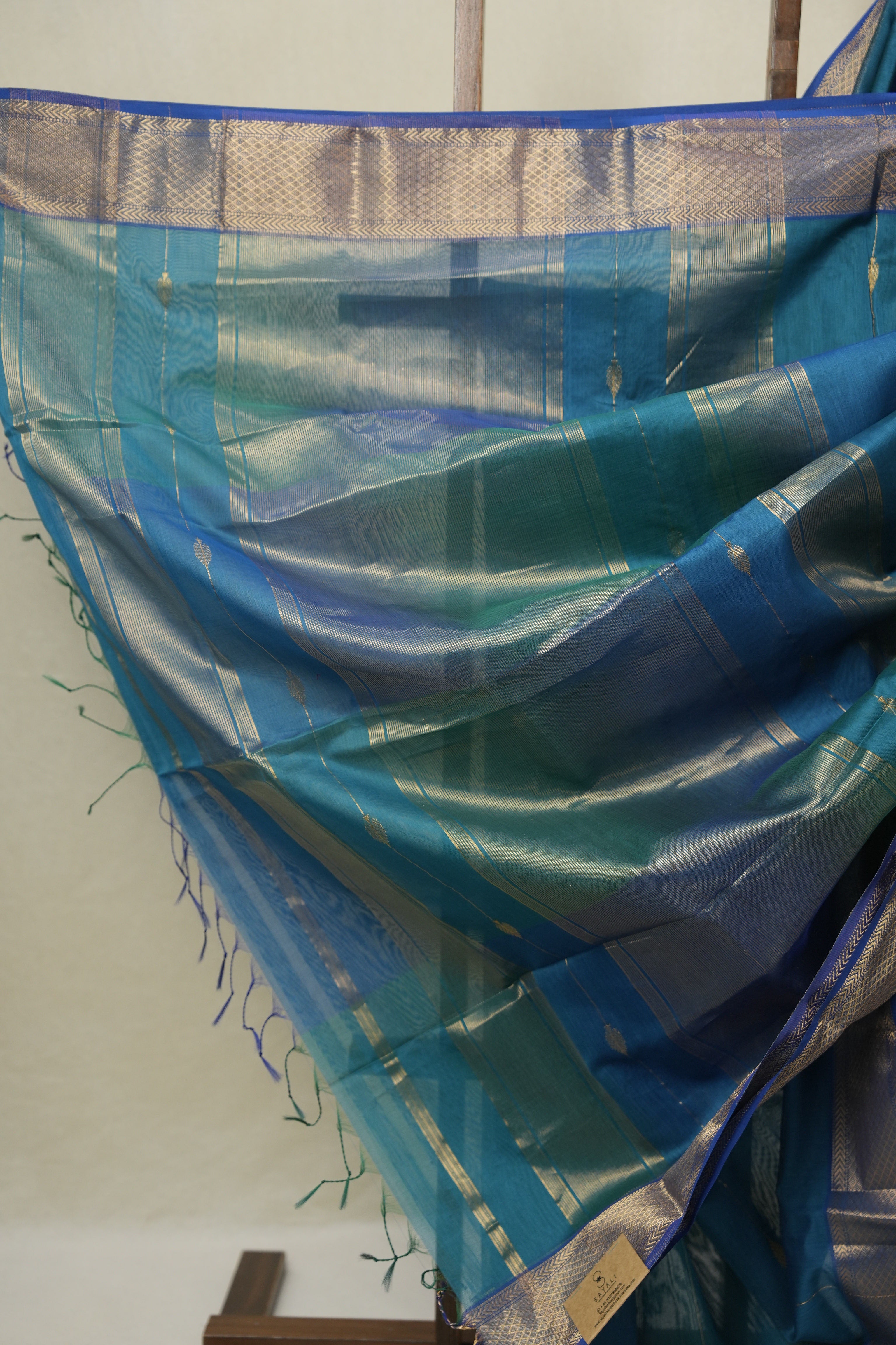 Blue Maheshwari Saree - SRBMS1106