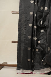 Black Pattu Chanderi Silk Sarees - SRBPCSS464