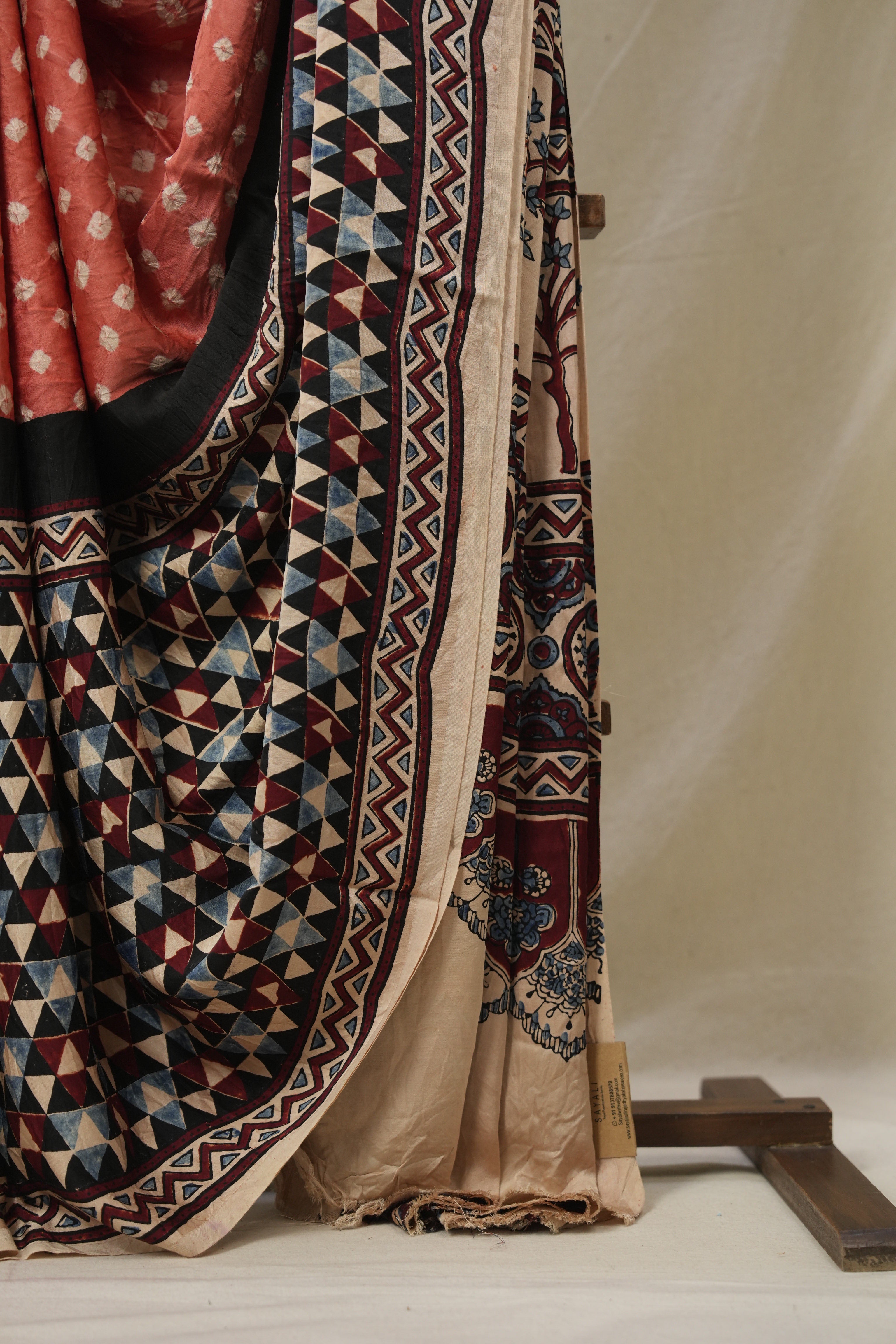 Peach HBP Modal Silk Bandhani Saree - SRPMSBS585