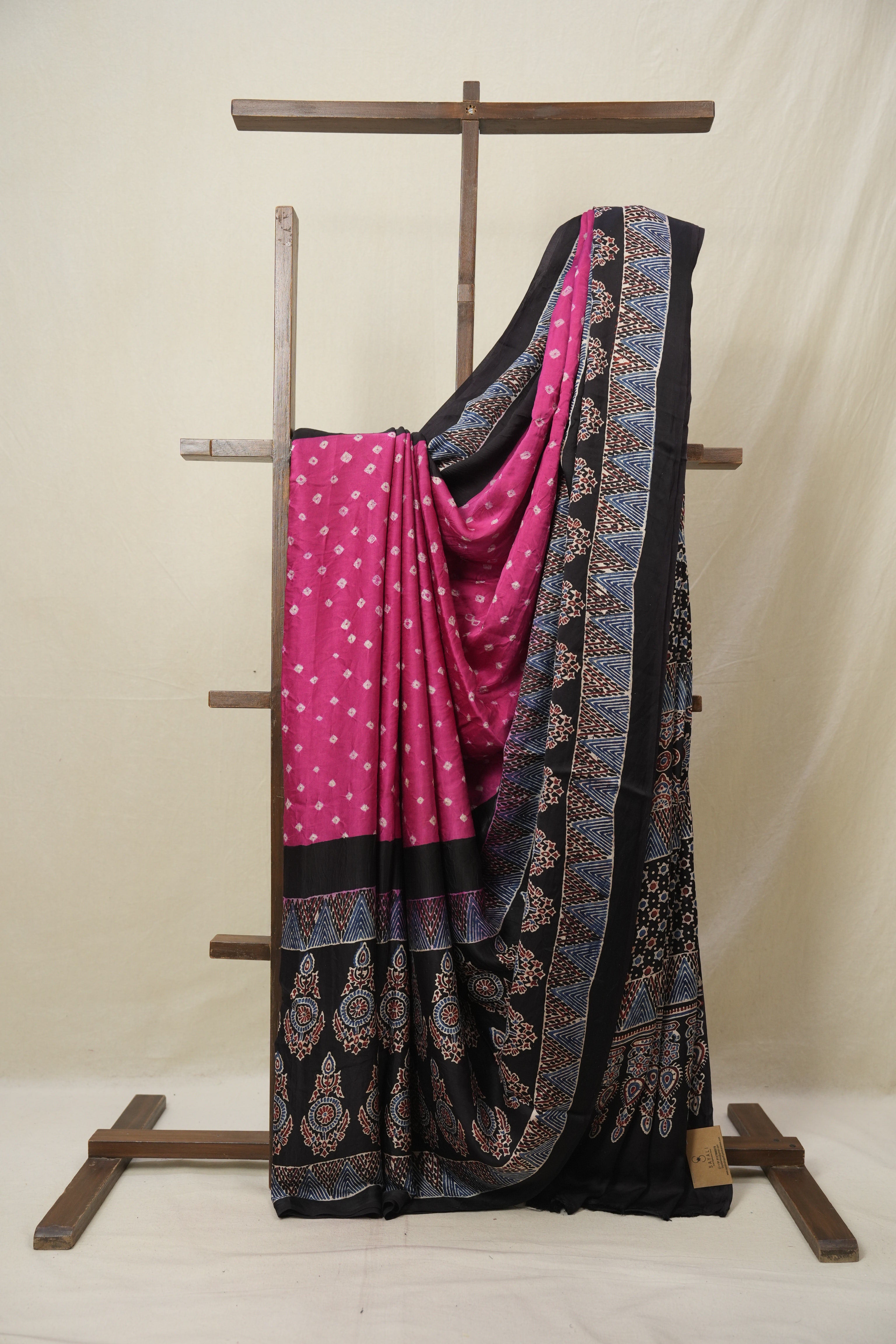 Pink HBP Modal Silk Bandhani Saree - SRPMSBS584