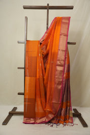 Orange Maheshwari Saree - SROMS1103