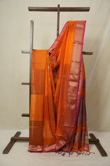 Orange Maheshwari Saree - SROMS1103