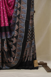 Pink HBP Modal Silk Bandhani Saree - SRPMSBS584