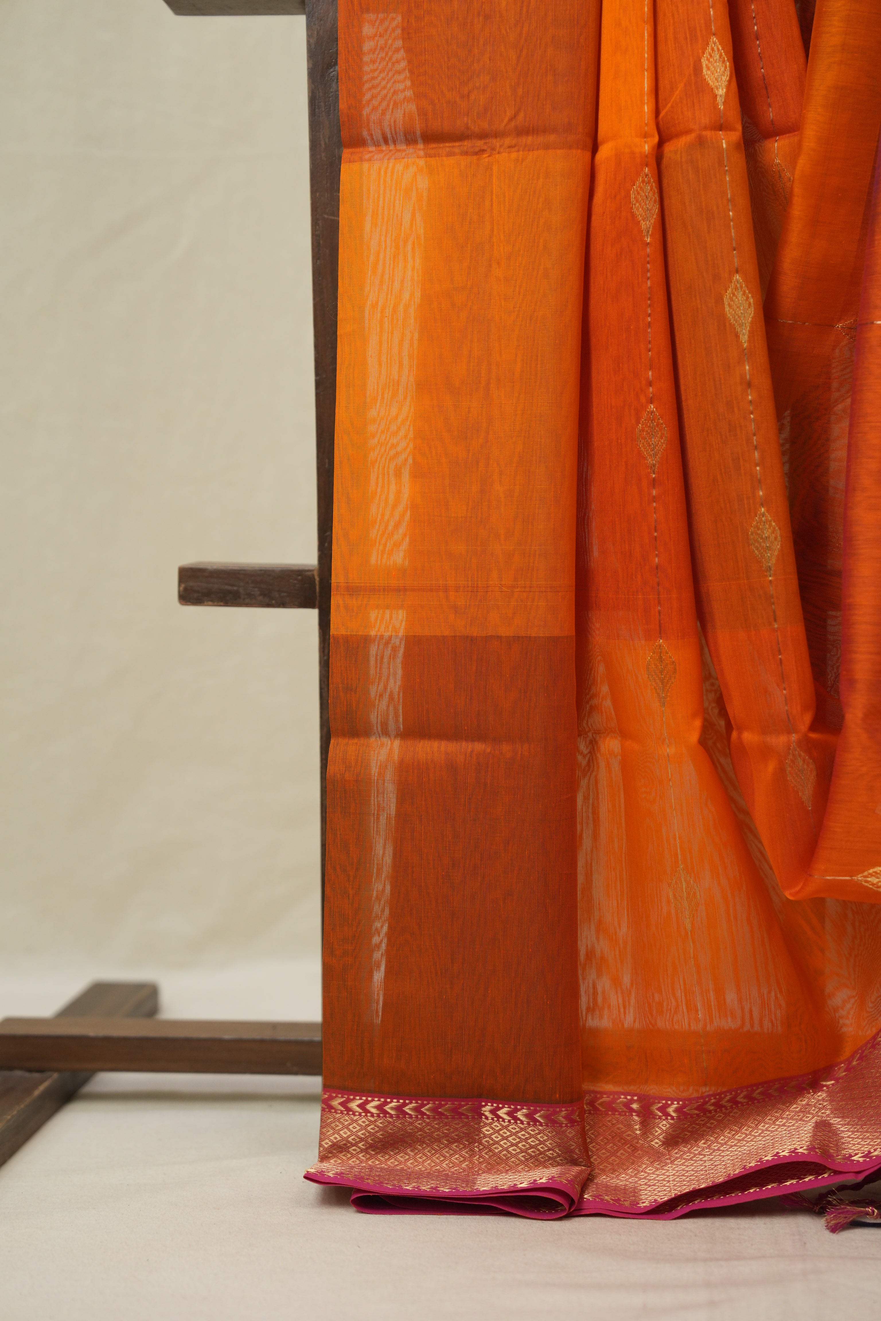 Orange Maheshwari Saree - SROMS1103