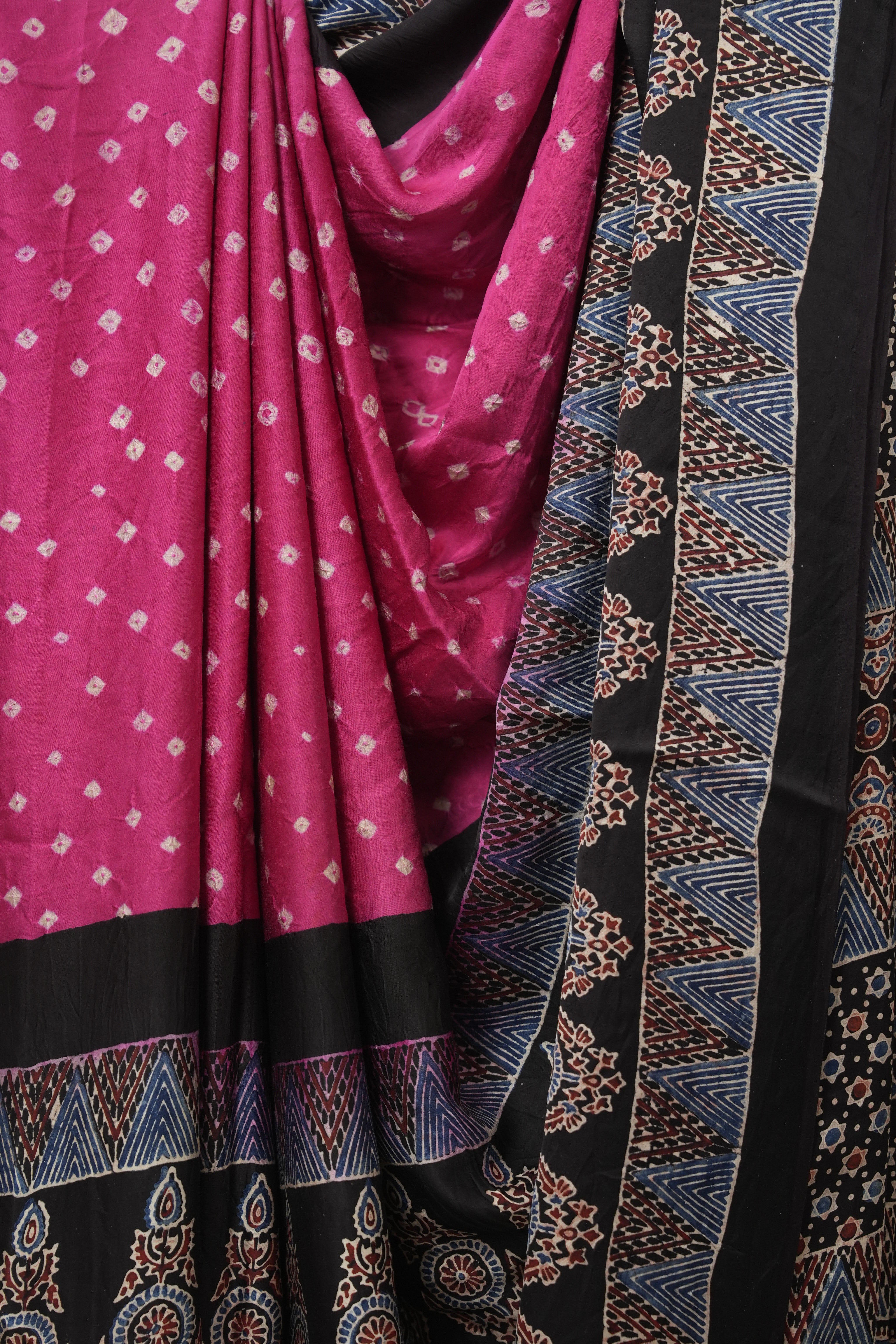 Pink HBP Modal Silk Bandhani Saree - SRPMSBS584