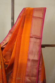 Orange Maheshwari Saree - SROMS1103