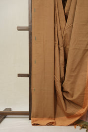 Sand Brown Plain Cotton Ilkal Saree - SRSBPCIS798
