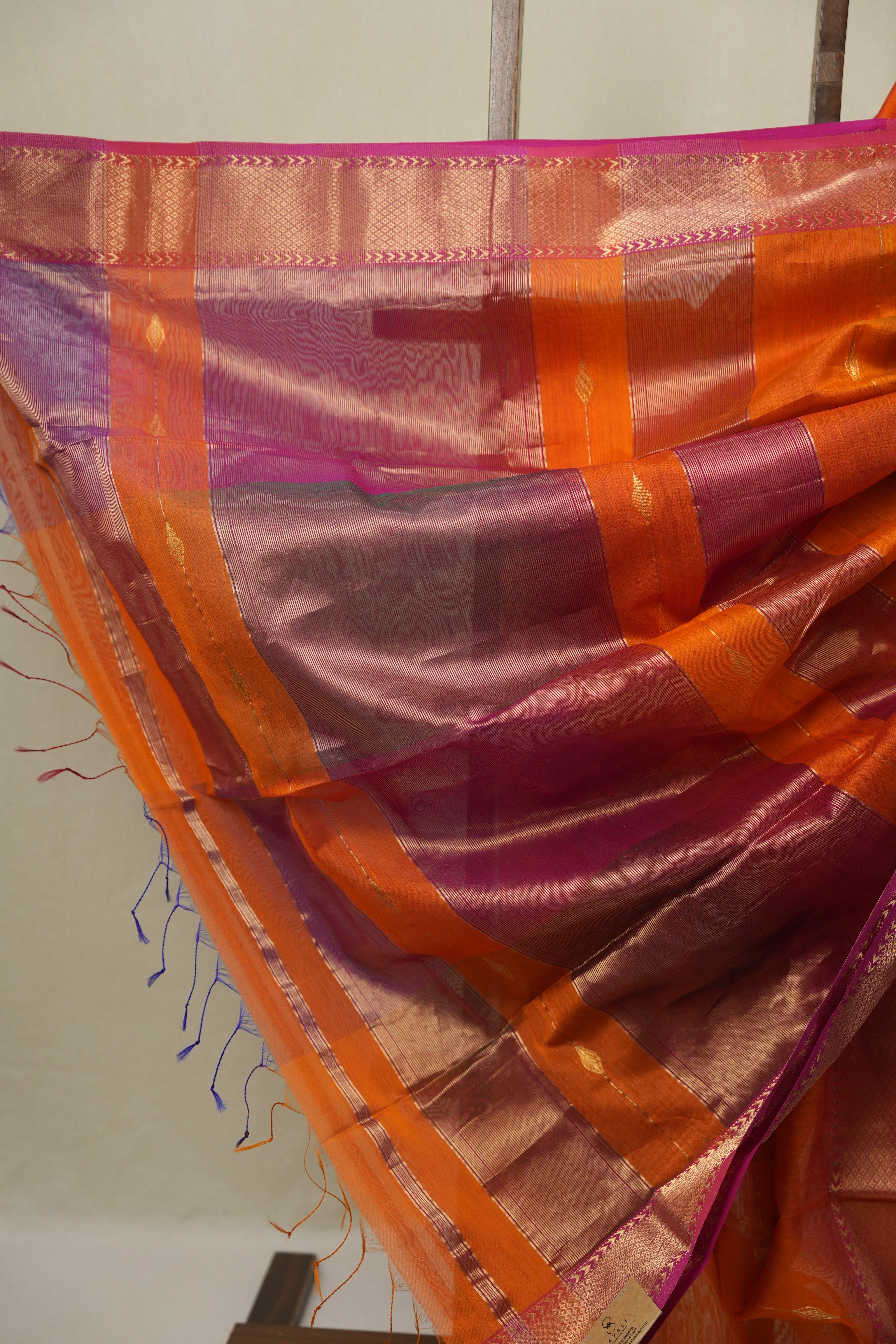 Orange Maheshwari Saree - SROMS1103