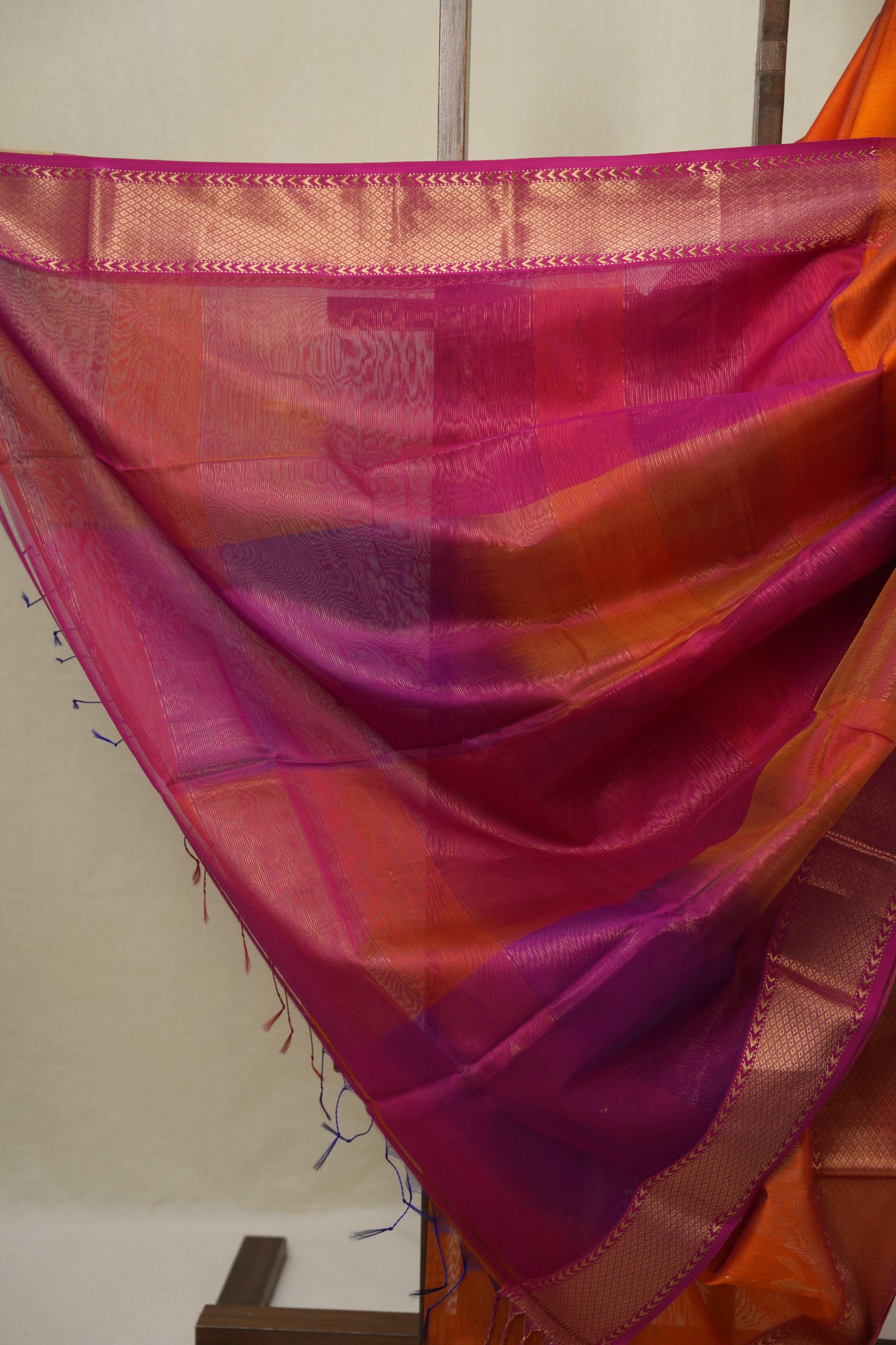 Orange Maheshwari Saree - SROMS1103