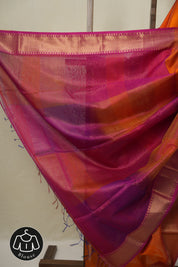 Orange Maheshwari Saree - SROMS1103
