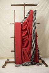 Maroon Cotton Patchwork Saree - SRMCPS267