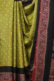 Mehendi Green HBP Modal Silk Bandhani Saree - SRMGMSBS583