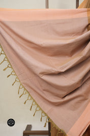 Sand Brown Plain Cotton Ilkal Saree - SRSBPCIS798