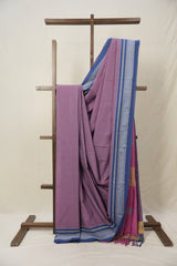 Two Tone Purple Plain Cotton Ilkal Saree - SRTTPPCIS799