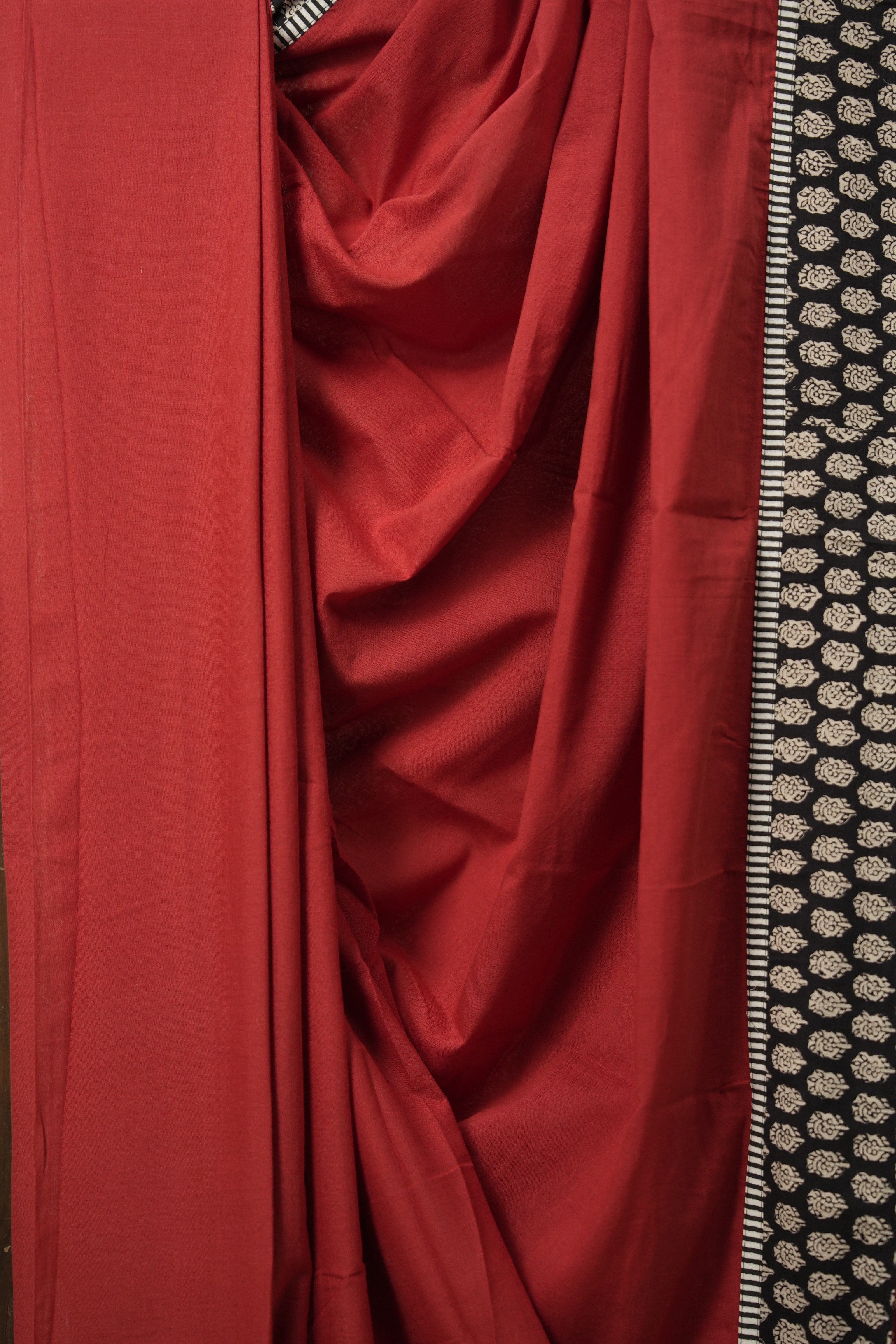 Maroon Cotton Patchwork Saree - SRMCPS267