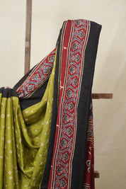 Mehendi Green HBP Modal Silk Bandhani Saree - SRMGMSBS583