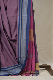 Two Tone Purple Plain Cotton Ilkal Saree - SRTTPPCIS799