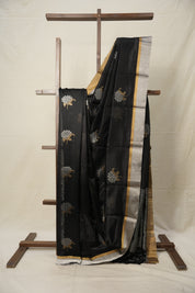 Black Pattu Chanderi Silk Saree - SRBPCSS453