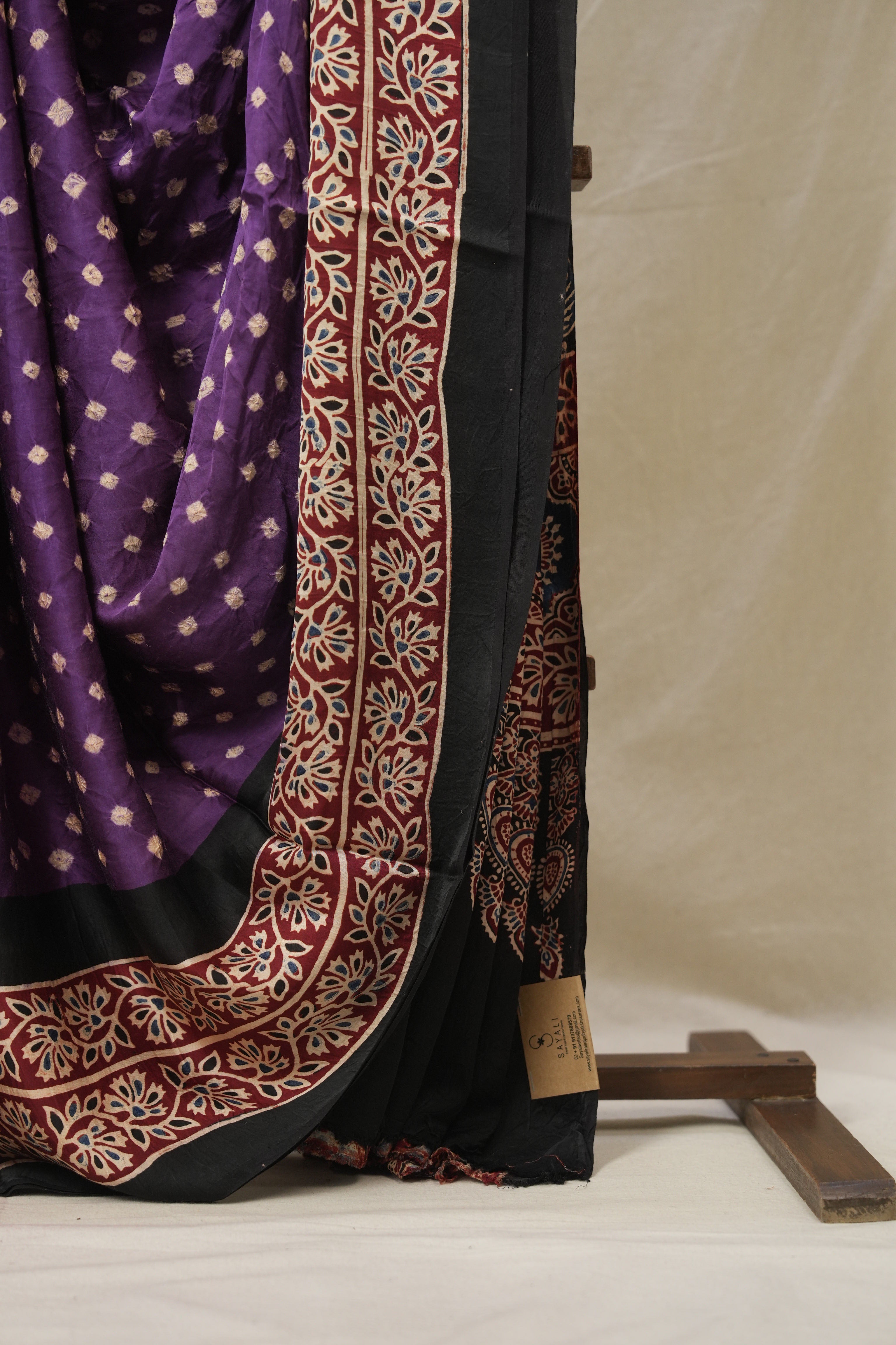 Violet HBP Modal Silk Bandhani Saree - SRVMSBS582