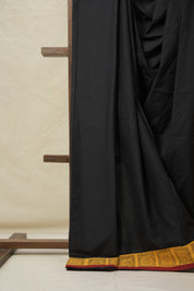 Black Cotton Patchwork Saree - SRBCPS266