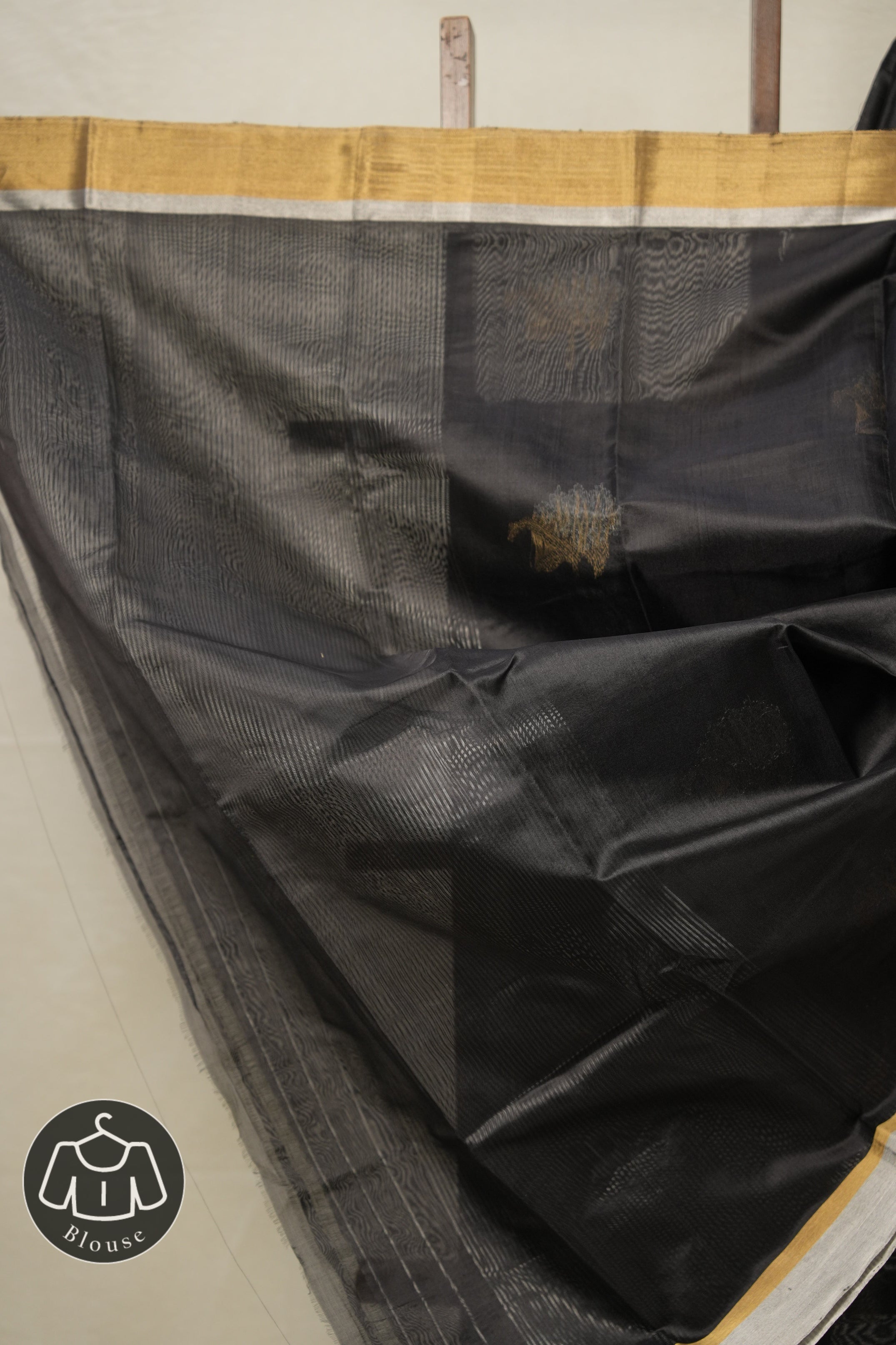 Black Pattu Chanderi Silk Saree - SRBPCSS453