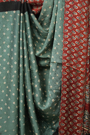 Dusty Green HBP Modal Silk Bandhani Saree - SRDGMSBS581