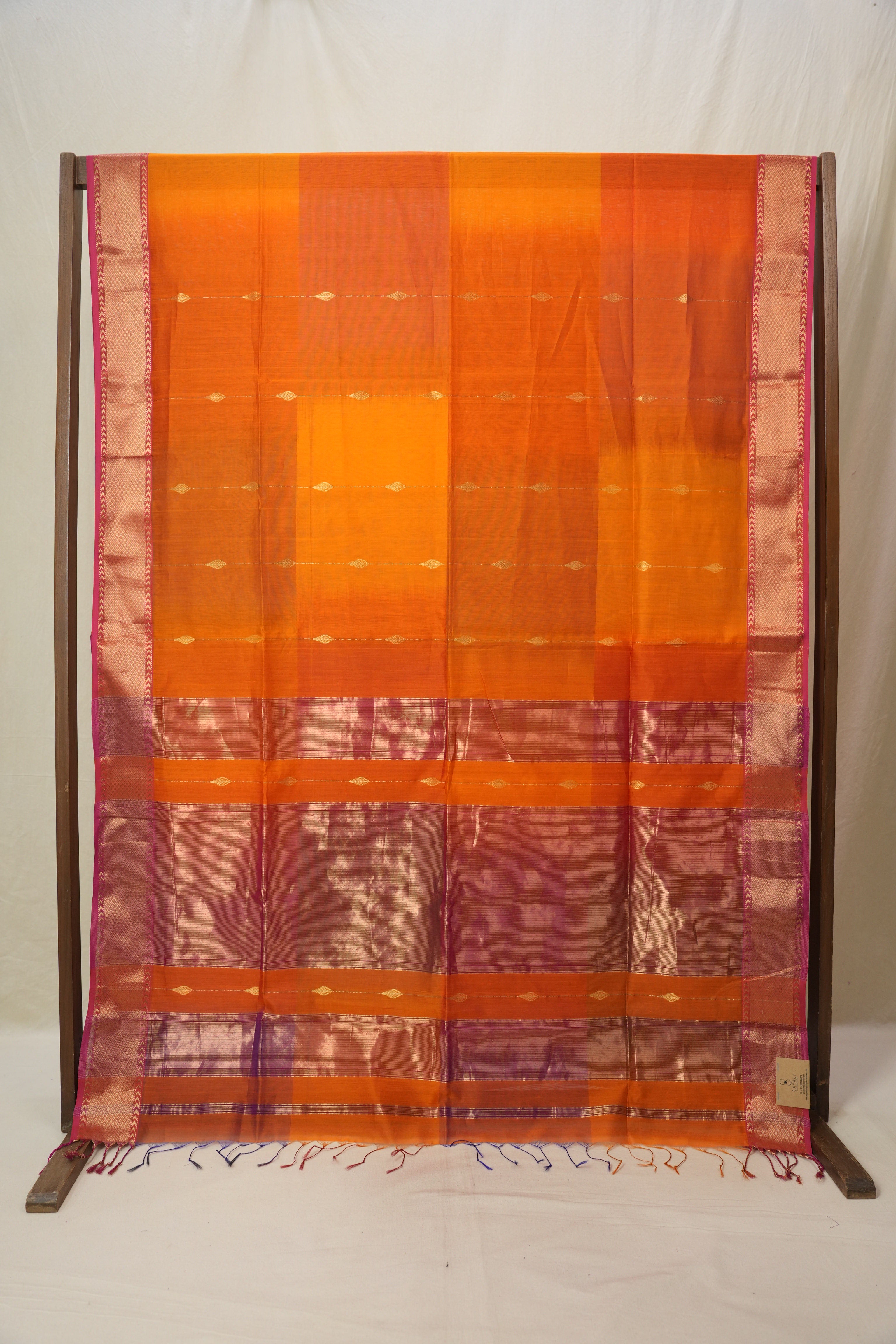 Orange Maheshwari Saree - SROMS1103